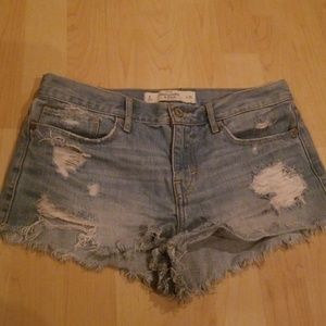 Abercrombie & Fitch Destroyed Denim Shorts